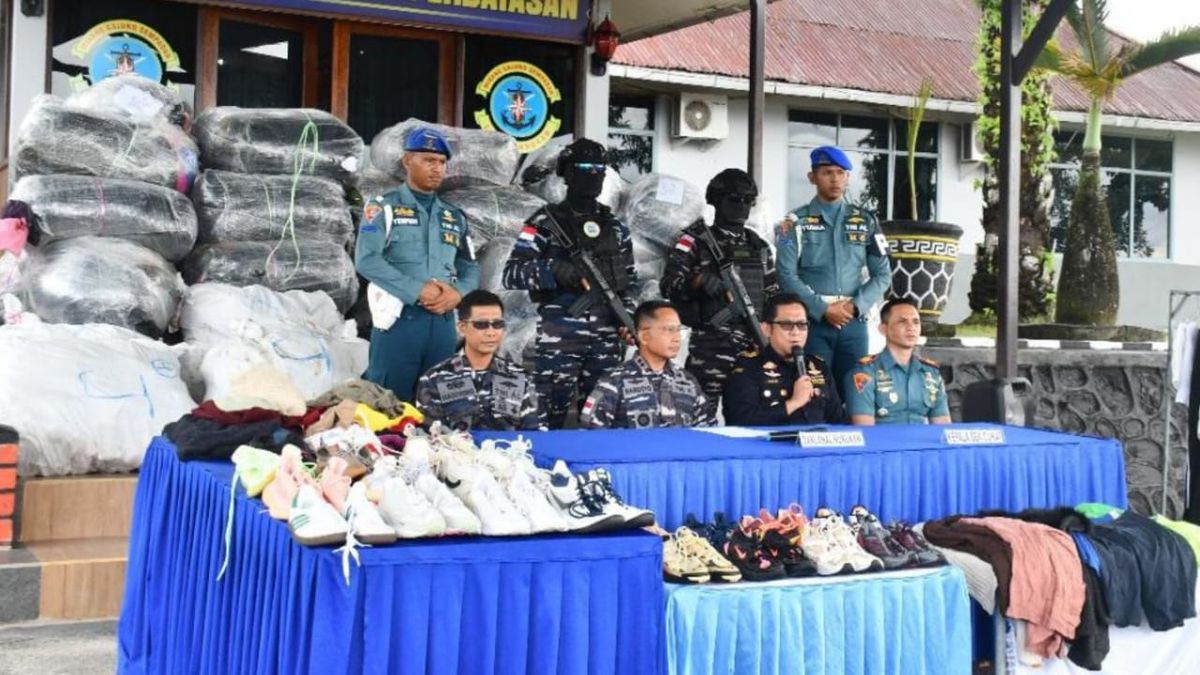 Bea Cukai dan TNI AL Gagalkan Penyelundupan Pakaian dan Sepatu Bekas di Perairan Nunukan